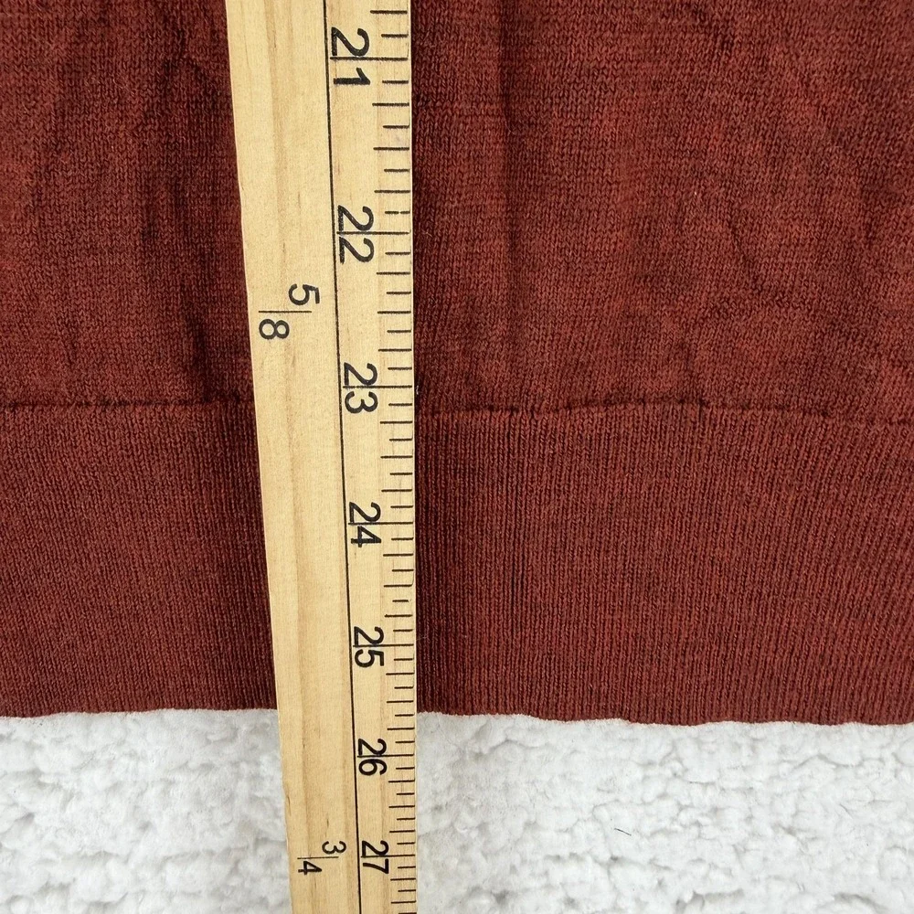 Banana Republic Baruffa Sweater Mens Medium Orange Merino Wool Knit Pullover‎